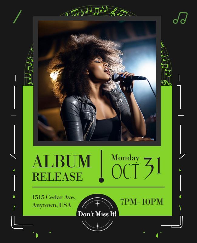 Lively Music Album Release Event Flyer Template