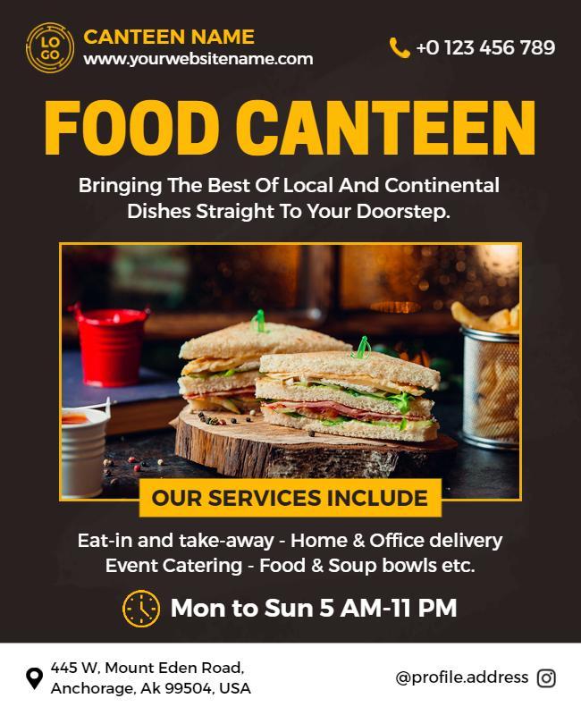 Local and Continental Cuisine Canteen Flyer Template