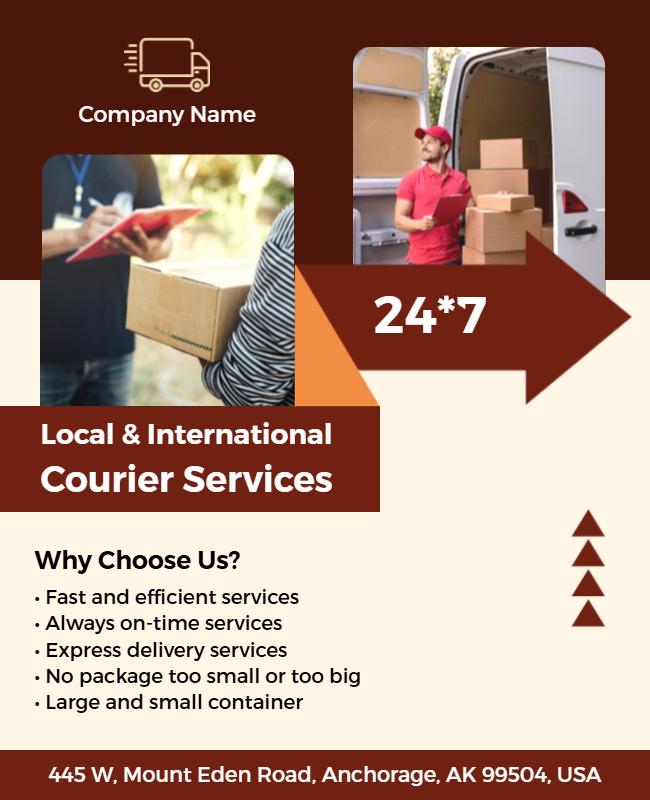 Local and International Courier Services Flyer Template