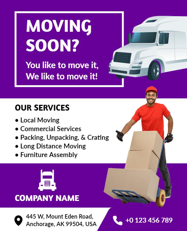 Local and Long Distance Moving Services Flyer Template