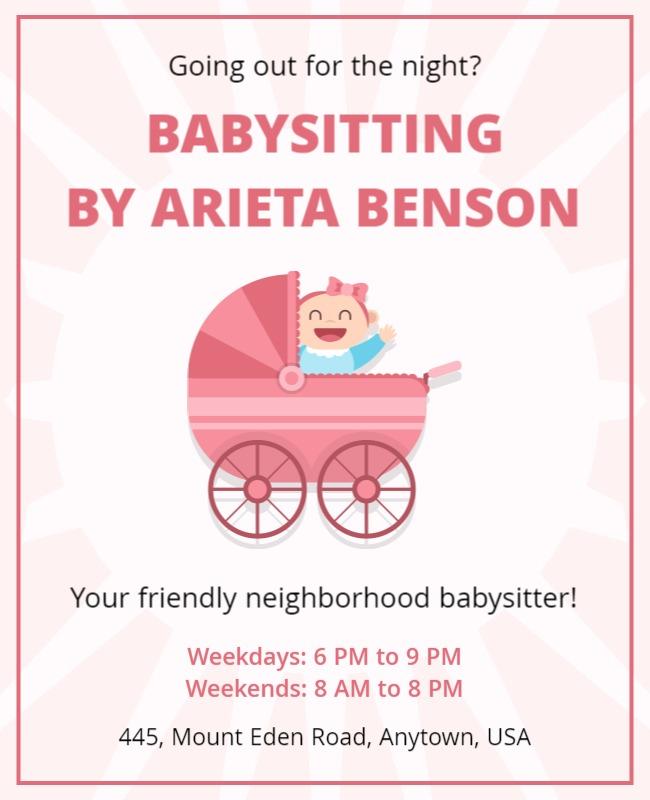 Local Babysitting Services Promotional Flyer Template