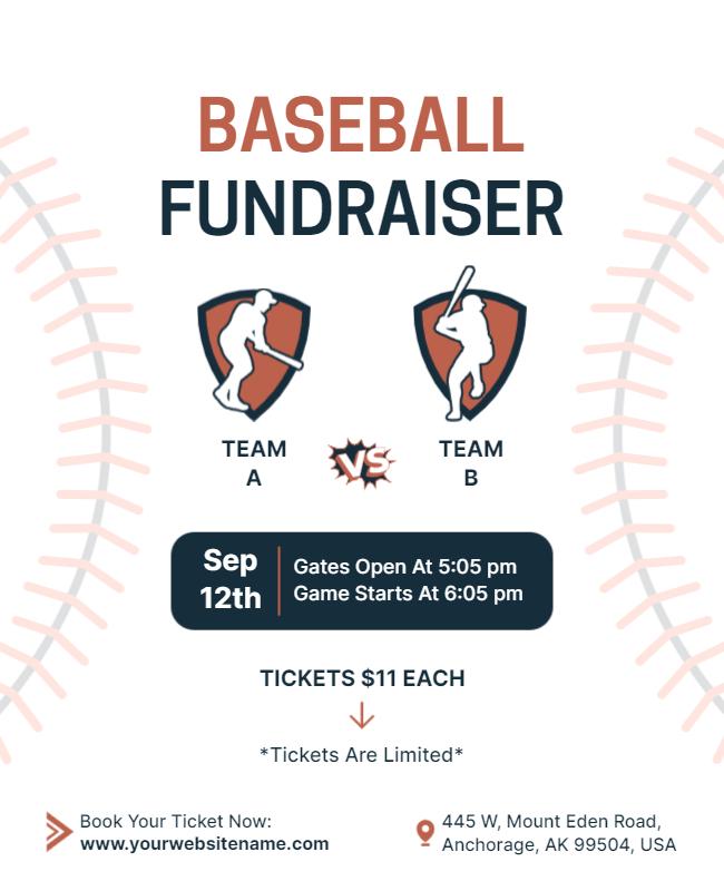 Local Baseball Fundraiser Event Flyer Template