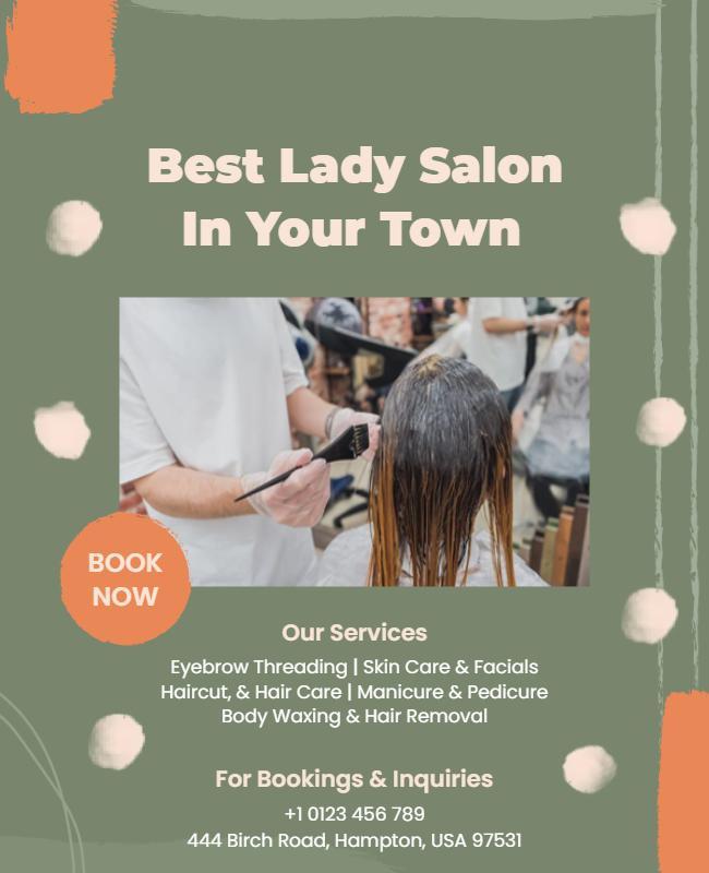 Local Beauty Salon Services Promotional Flyer Template