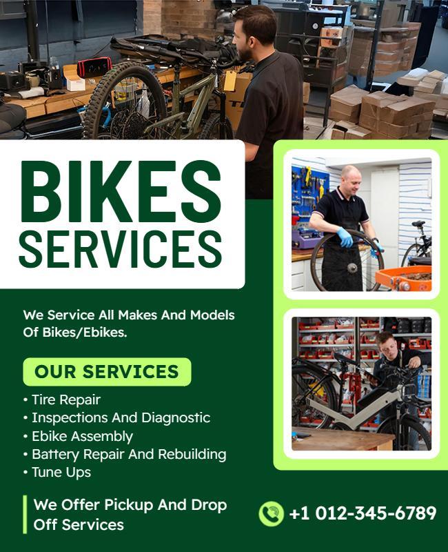 Local Bike Maintenance and Repair Services Flyer Template