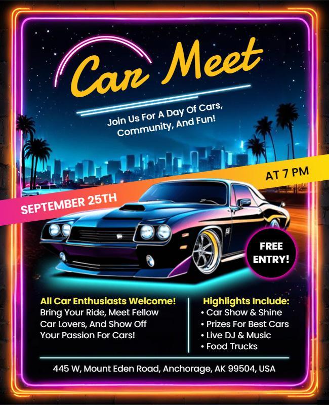 Local Car Meet Highlight Flyer Template