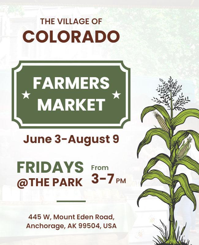 Local Colorado Farmers Market Event Flyer Template