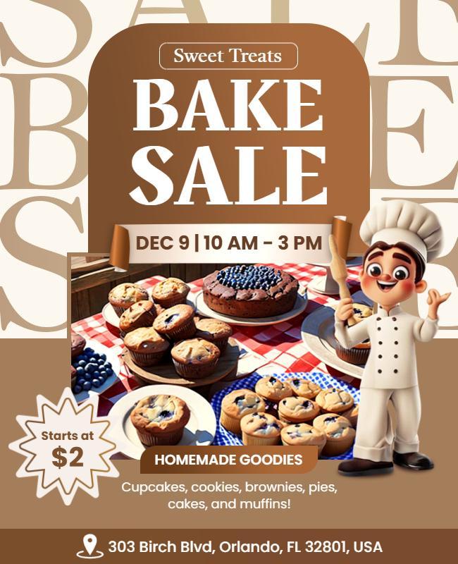 Local Community Bake Sale Event Flyer Template