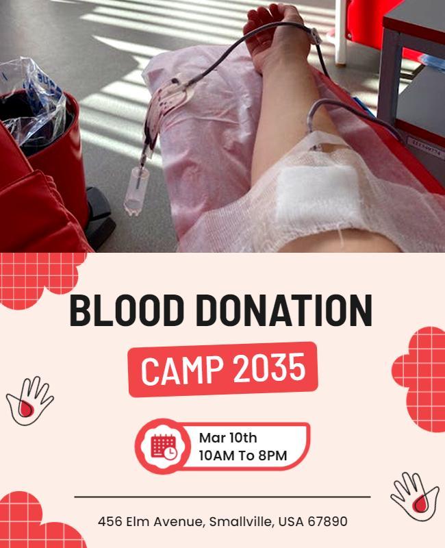 Local Community Blood Donation Camp Flyer Template