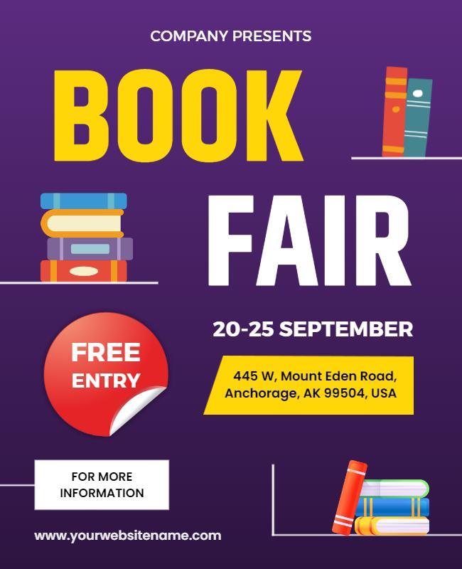 Local Community Book Fair Event Flyer Template