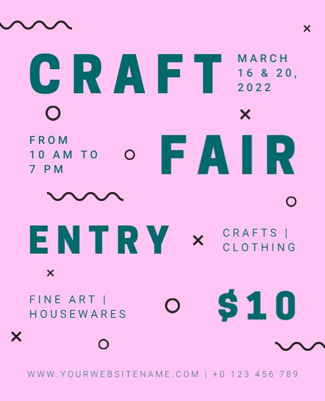 Playful Pink Craft Fair Event Flyer Template