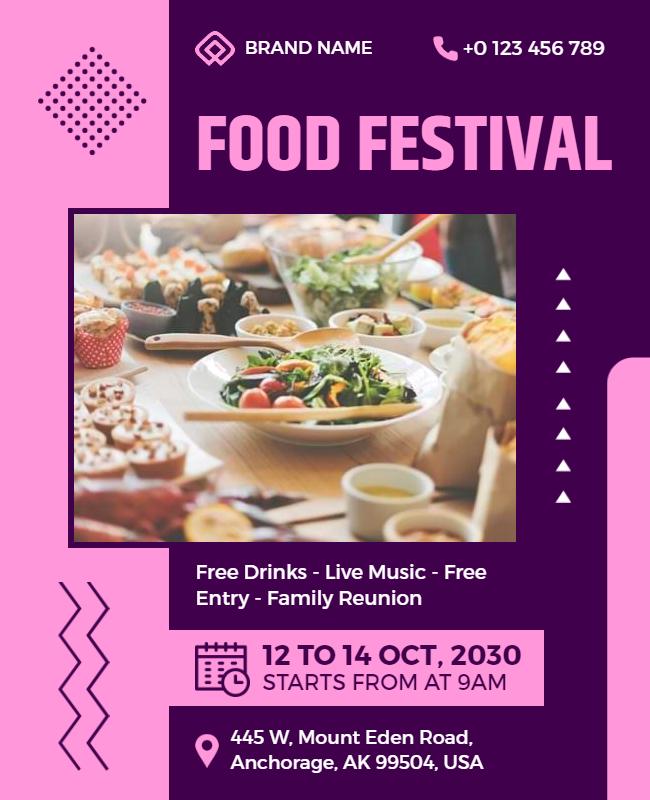 Local Community Food Festival Flyer Template