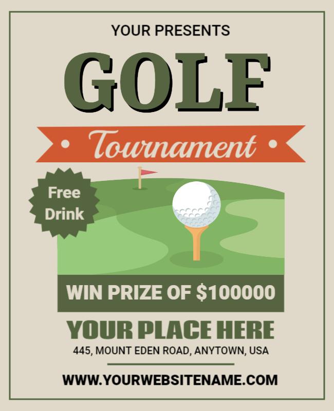 Local Community Golf Tournament Flyer Template