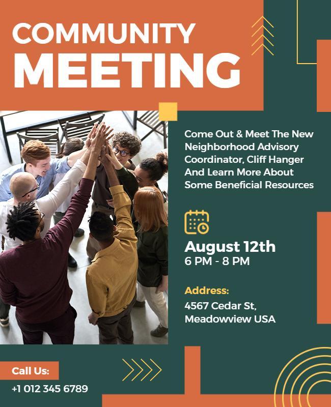 Local Community Meeting Event Flyer Template