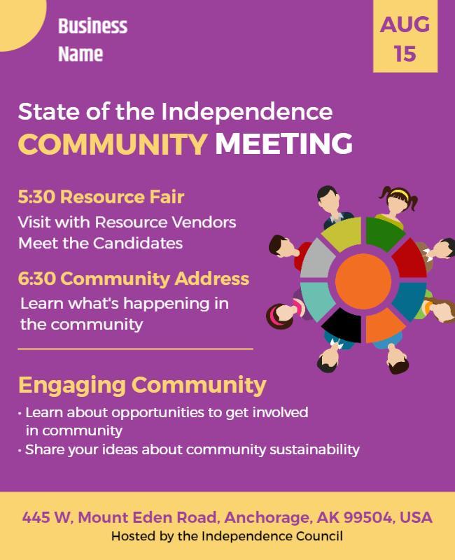 Local Community Meeting Resource Fair Flyer Template