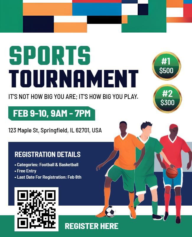 Local Community Sports Tournament Flyer Template