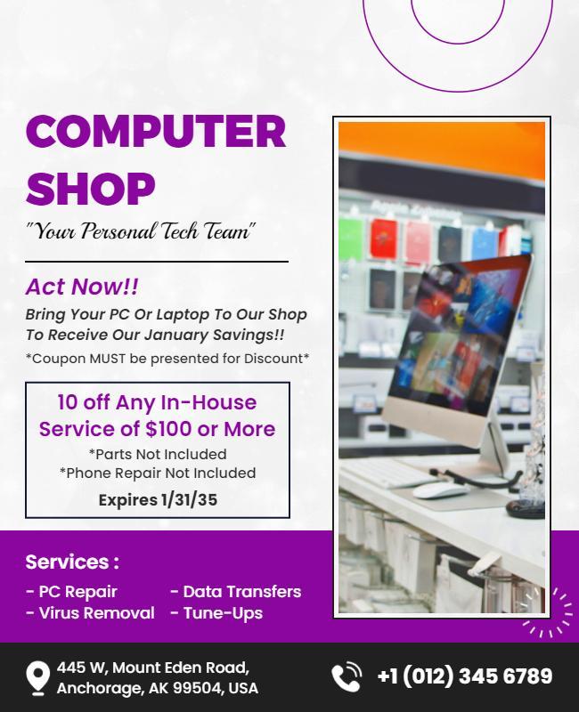 Local Computer Repair Services Flyer Template