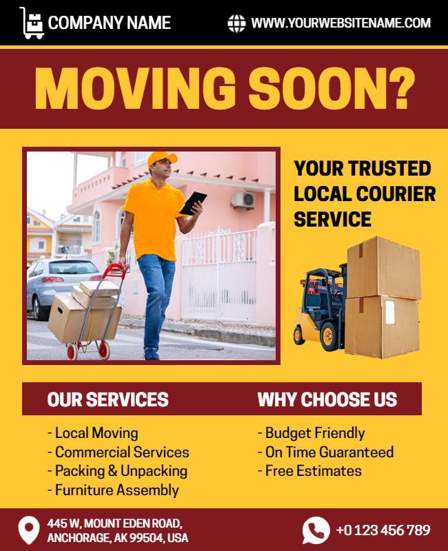 Local Courier and Moving Services Flyer Template