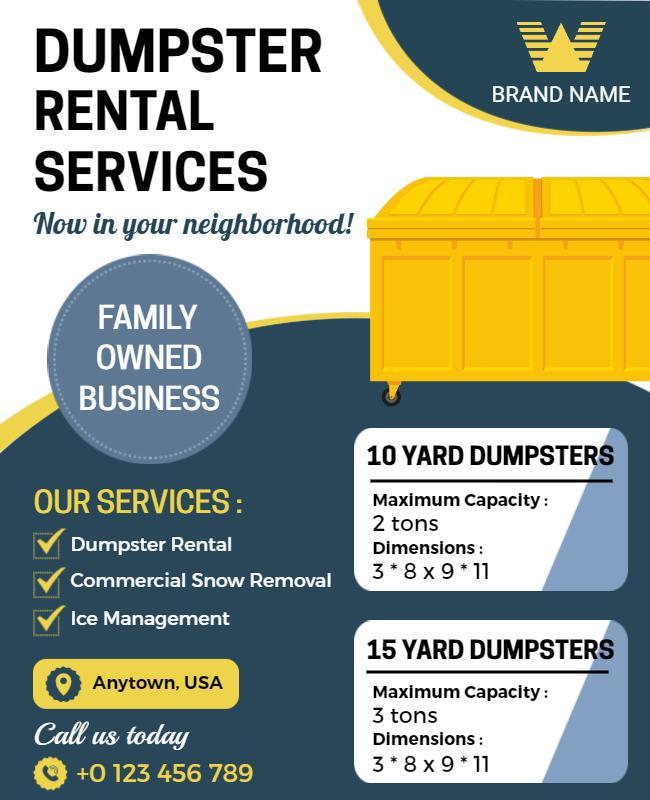 Local Dumpster Rental Services Flyer Template