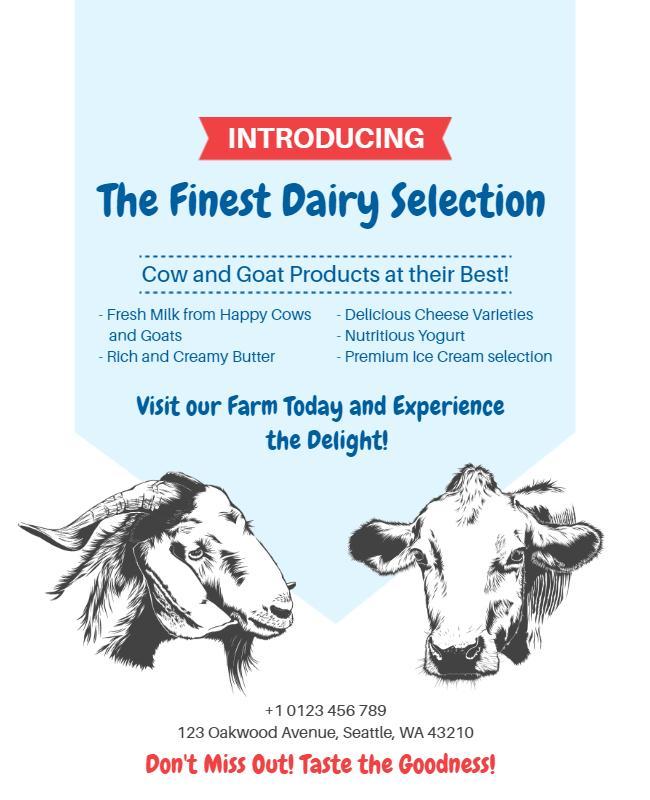 Local Farm Fresh Dairy Products Flyer Template