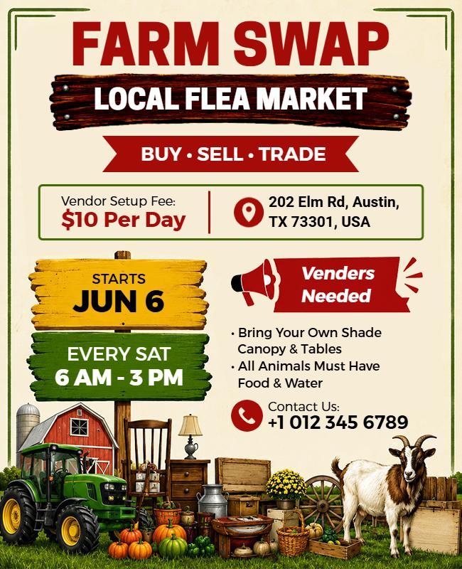 Local Farm Swap Flea Market Flyer Template