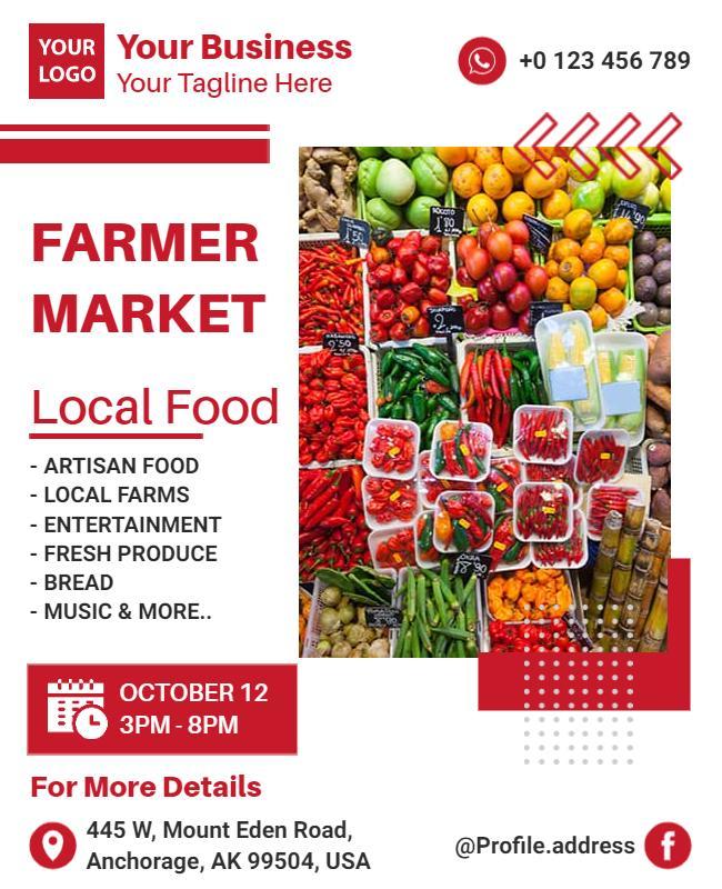 Local Farmer Market Fresh Produce Flyer Template