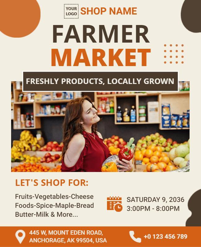 Local Farmer Market Shopping Event Flyer Template