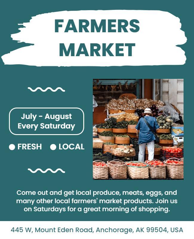 Local Farmers Market Advertisement Flyer Template