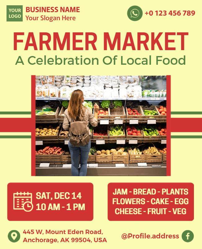 Local Farmers Market Celebrating Fresh Produce Flyer Template