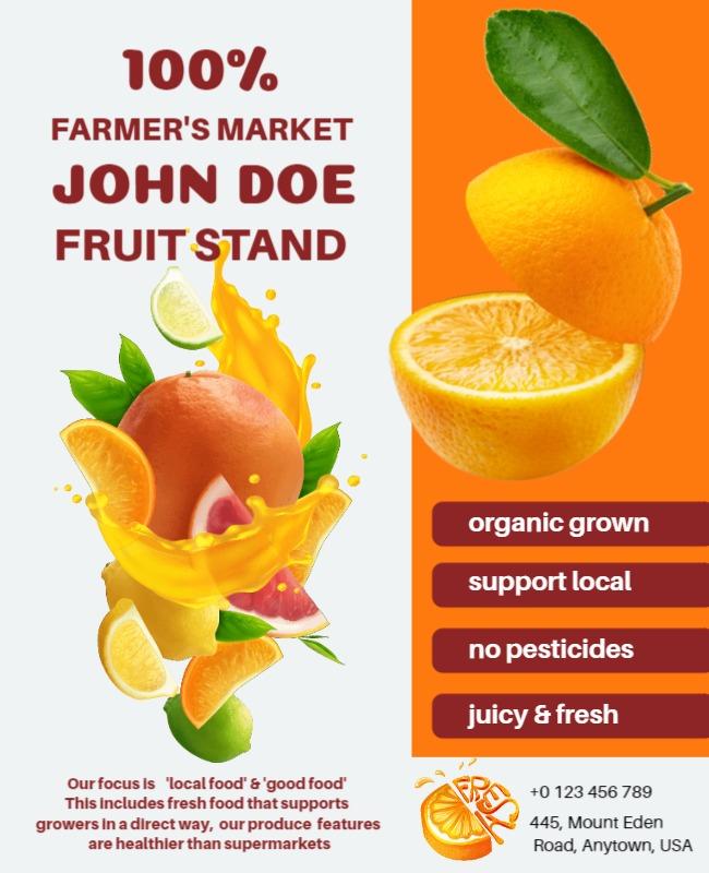 Local Farmers Market Fresh Fruit Flyer Template