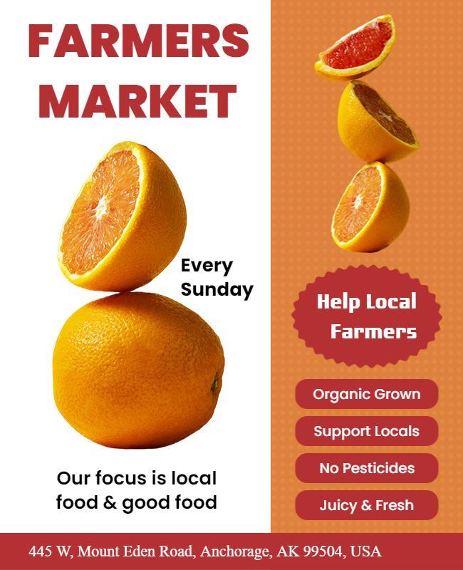 Local Farmers Market Fresh Produce Flyer Template