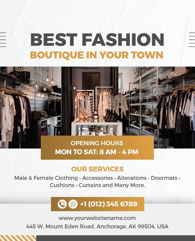 Local Fashion Boutique Promotion Flyer Template