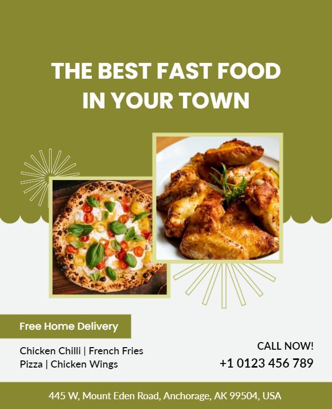 Local Fast Food Restaurant Promotion Flyer Template