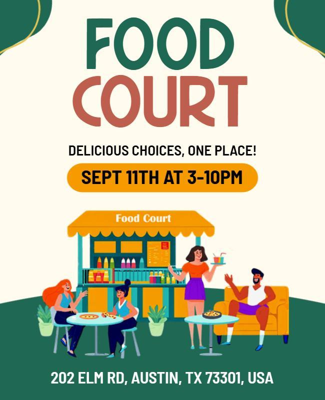Local Food Court Event Flyer Template