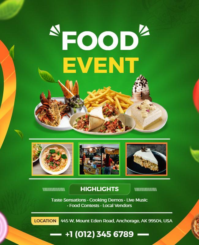 Local Food Festival Event Flyer Template