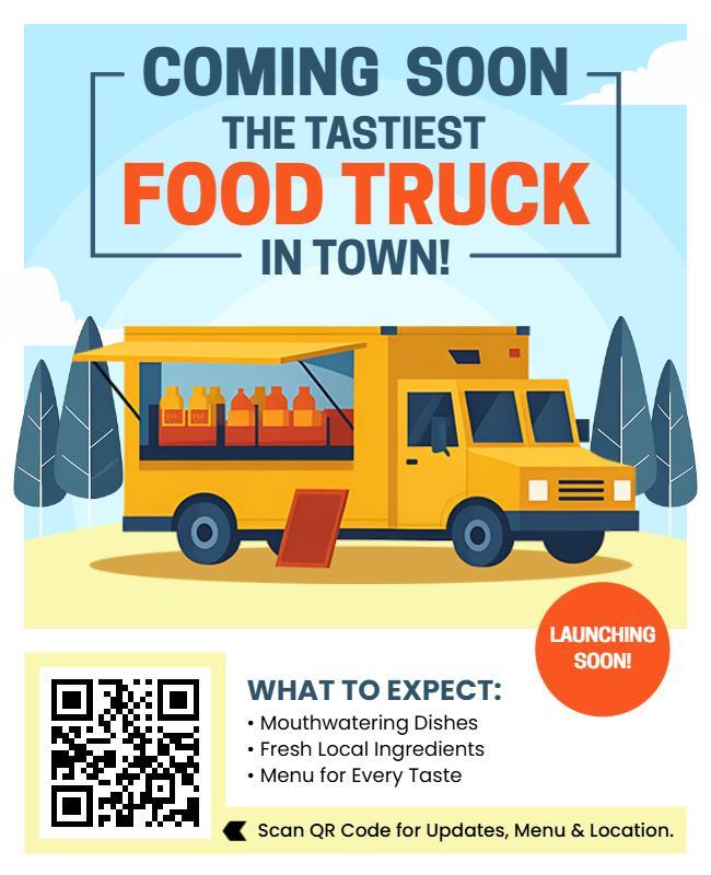 Local Food Truck Coming Soon Flyer Template