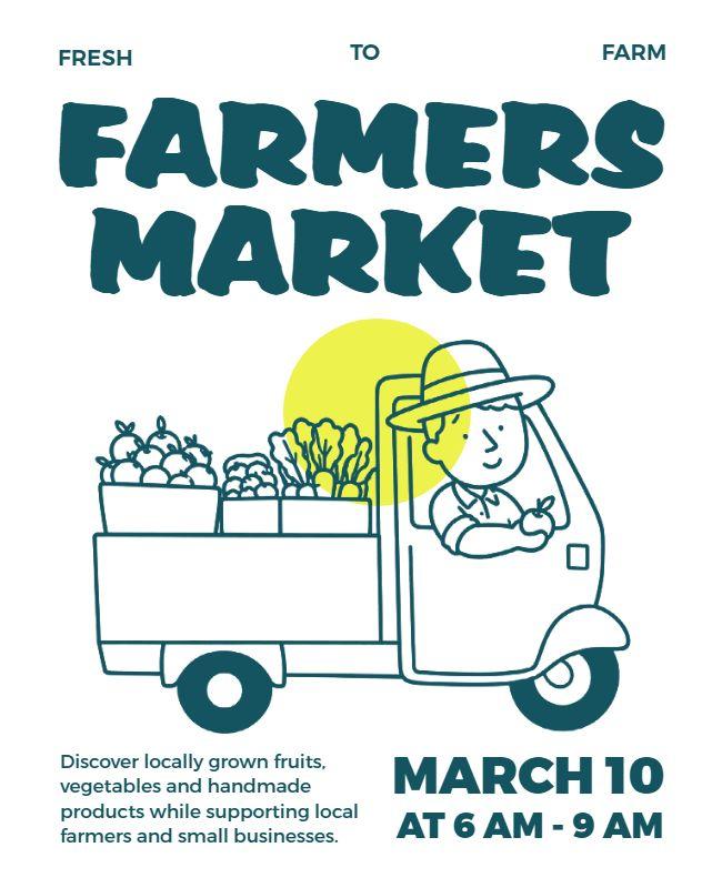 Local Fresh Produce Farmers Market Poster Template