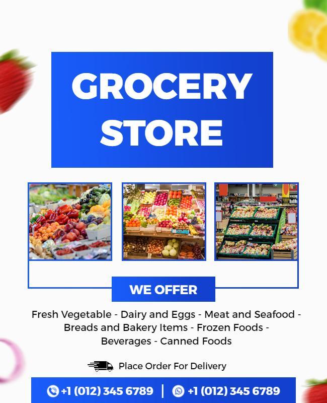 Local Grocery Store Delivery Flyer Template