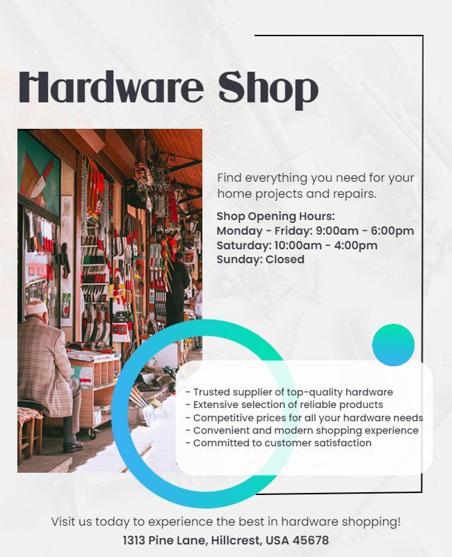 Local Hardware Store Services Flyer Template