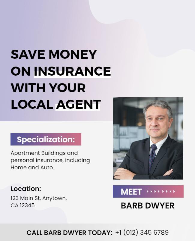 Local Insurance Agent Promotion Flyer Template