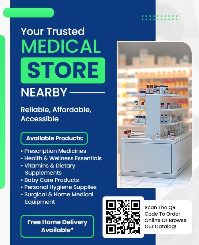 Local Medical Supply Store Products Promotion Flyer Template