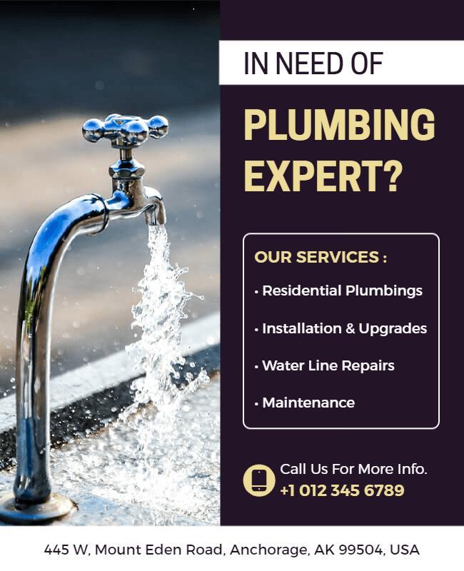 Local Plumbing Services Advertisement Flyer Template