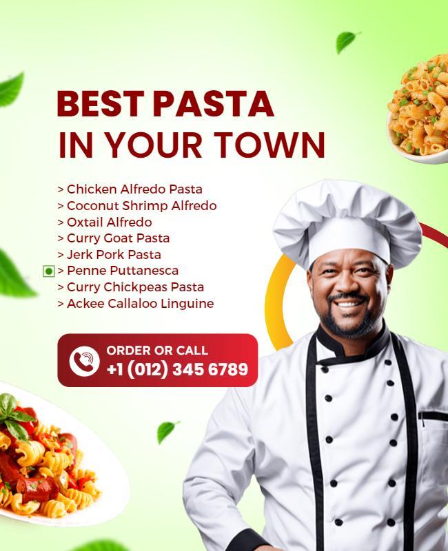 Local Restaurant Best Pasta Menu Flyer Template