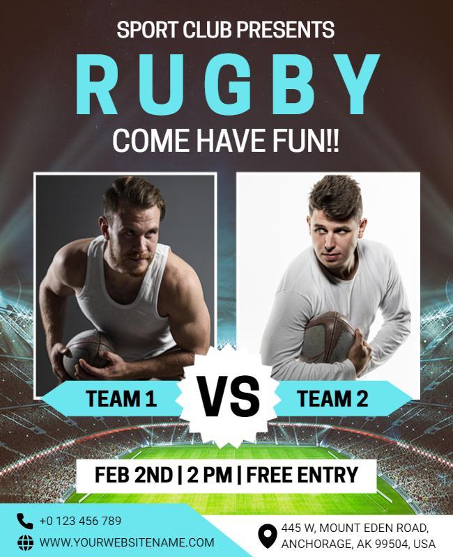 Local Rugby Match Event Flyer Template