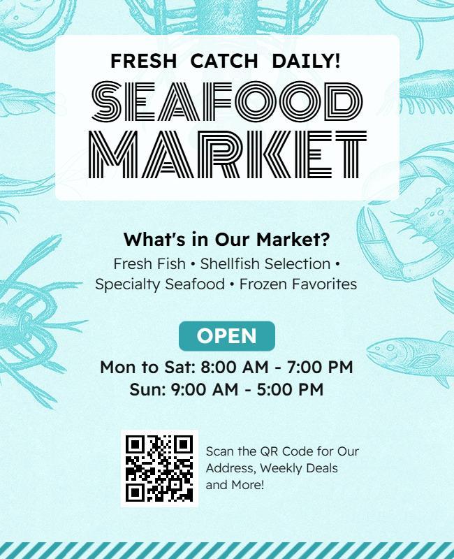 Local Seafood Market Promotion Flyer Template