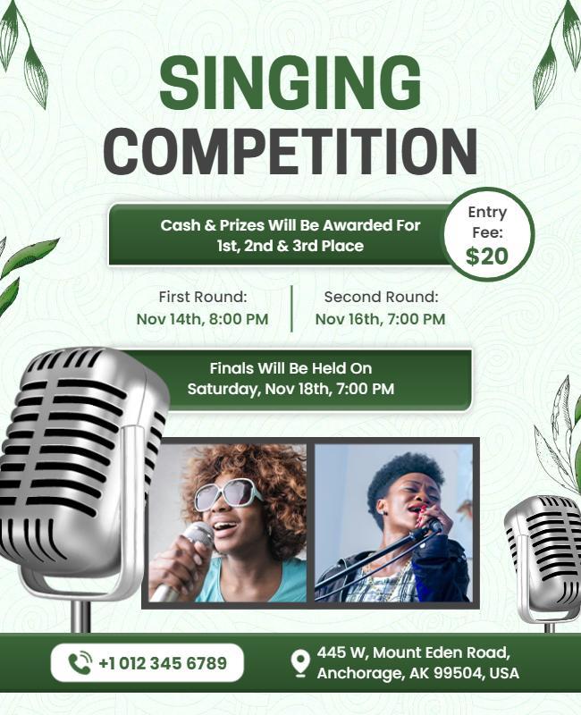 Local Singing Competition Event Flyer Template