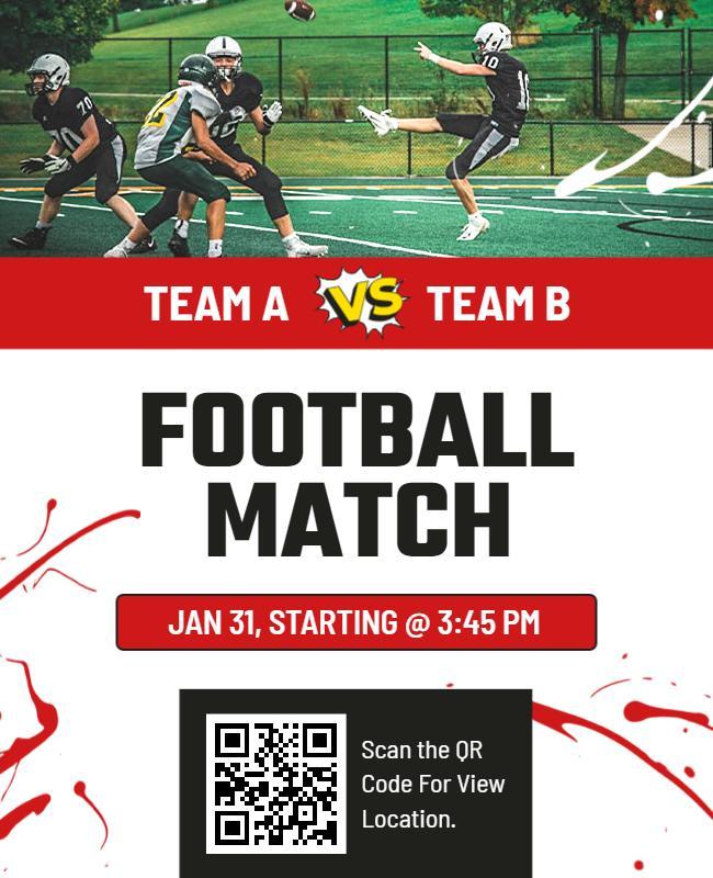 Local Teams Football Match Invitation Flyer Template