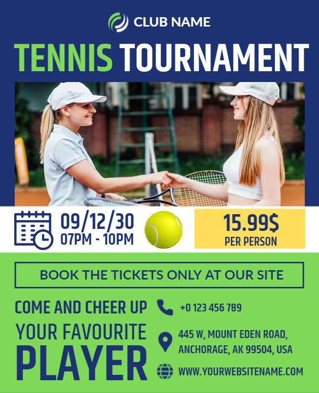 Local Tennis Tournament Event Flyer Template