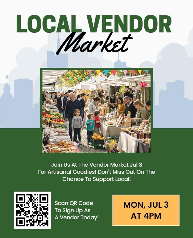 Local Vendor Market Event Flyer Template