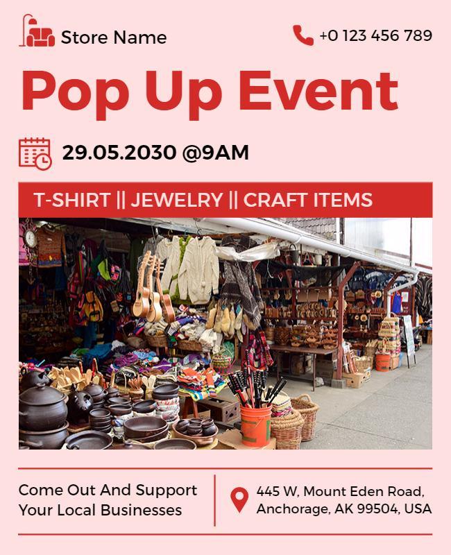 Local Vendor Pop Up Market Event Flyer Template