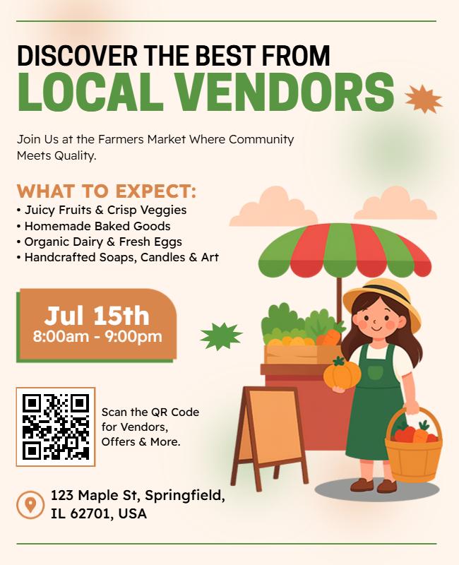 Local Vendors Farmers Market Event Flyer Template